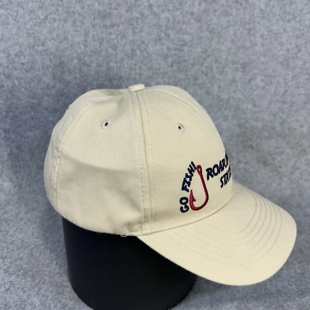 Roaring River State Park Fish Hook Hat Child Khaki Adjustable Strapback Cap